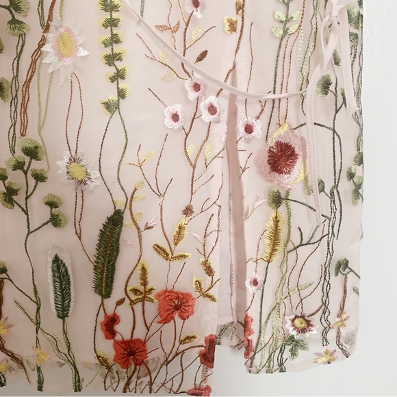 NWT Sam Edelman Floral Embroidered Midi Dress in Ecru/Multi - Picture 8 of 10